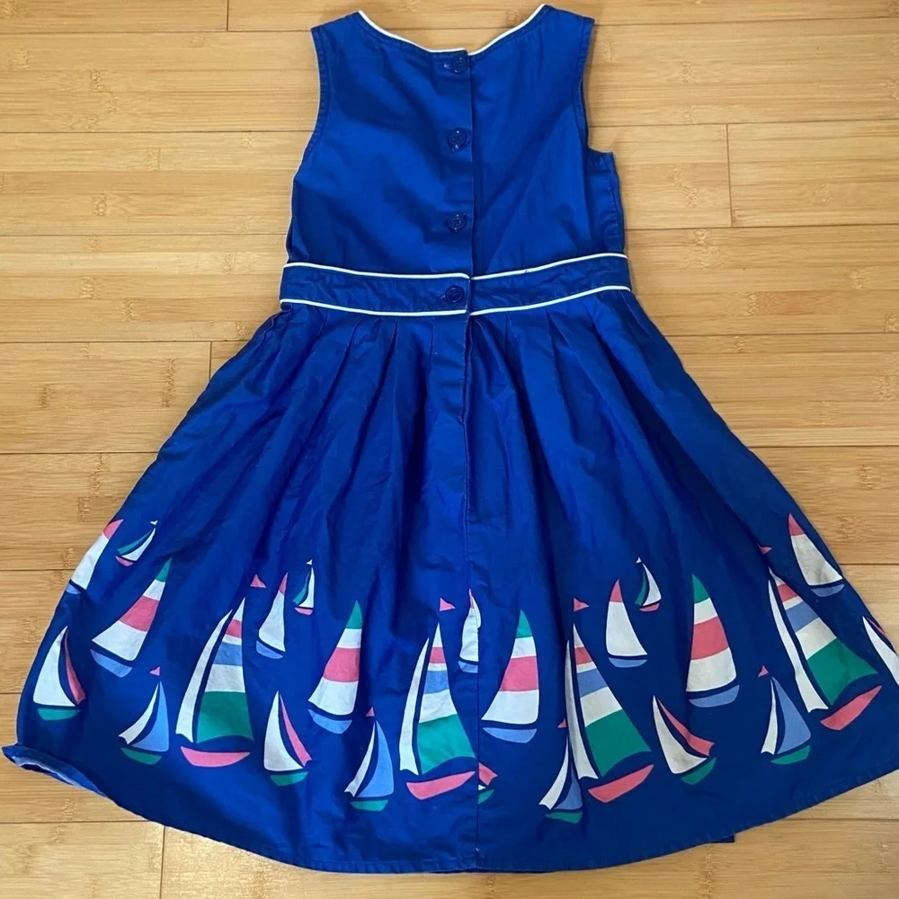 Gymboree Blue Sailboat Girls Dress | Size 7 | Nautical Coastal
